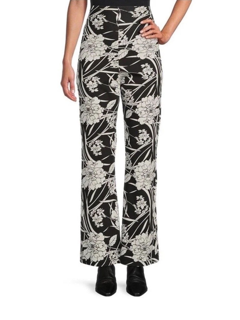 Bryn Walker Size S Modal Ponti Floral Print High Waist Flare Leg Pants NWT
